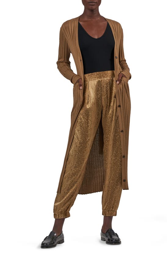 Click to view more detailed imagery on our partner's website Atm Anthony Thomas Melillo Wide Rib Silk Blend Long Cardigan In Sahara