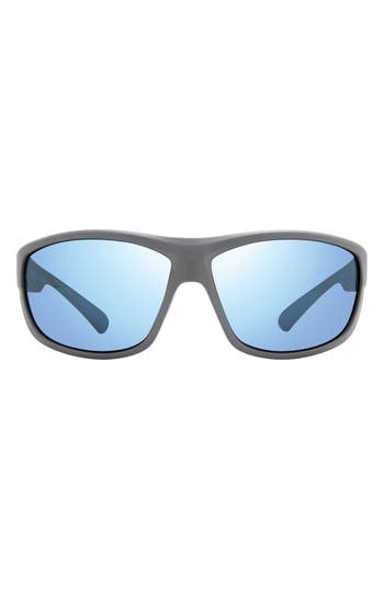 Revo Caper Polarized Rectangular Sunglasses In Matte Light Grey