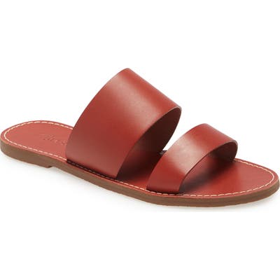 Madewell The Boardwalk Double Strap Slide Sandal, Red