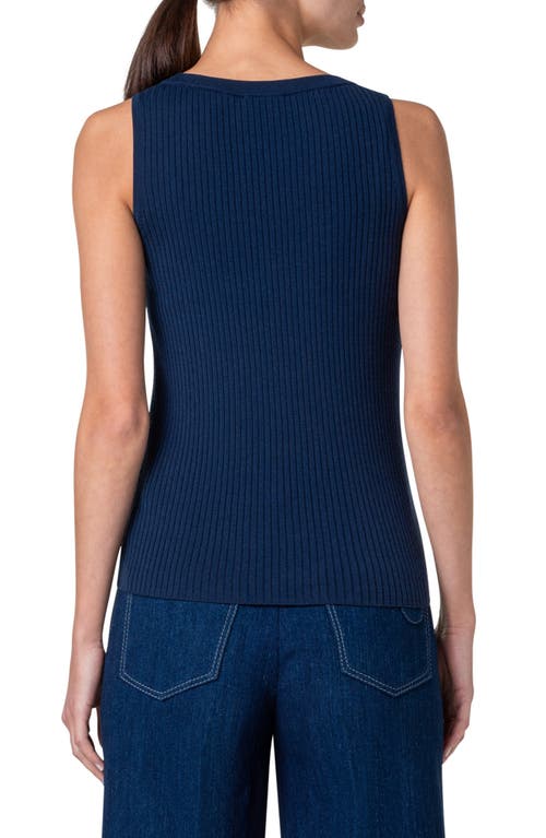 Shop Akris Punto Sleeveless Rib Sweater Tank In Ink