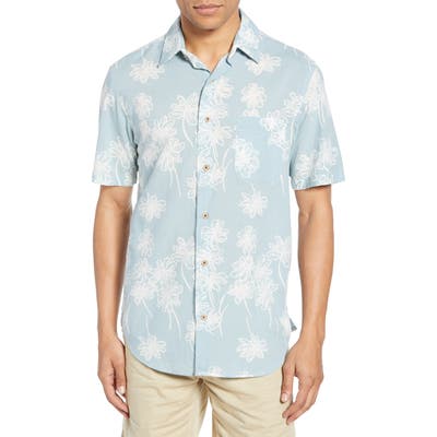 Faherty Coast Regular Fit Print Organic Cotton Shirt, Blue