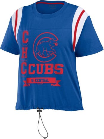 Women's Wear by Erin Andrews Royal Chicago Cubs Cinched Colorblock T-Shirt Size: Small