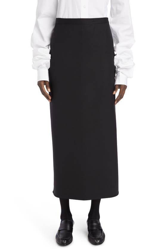 THE ROW AVIANNA DOUBLE FACE STRETCH WOOL MIDI SKIRT