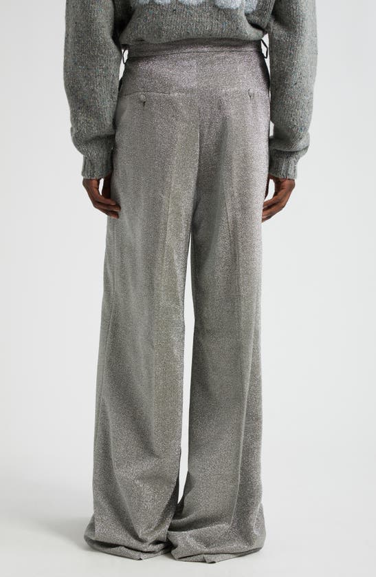 Shop Erl Gender Inclusive Tailored Lamé Pants In Gunmetal