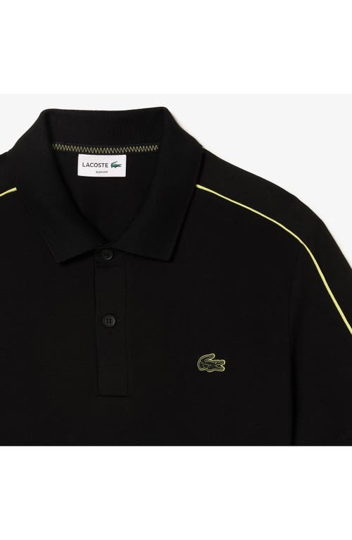 Shop Lacoste Slim Fit Movement Piqué Polo In 6vt Noir/limeira