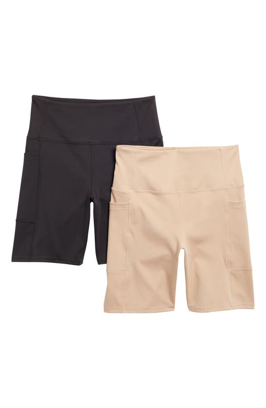 Shop Laundry By Shelli Segal Assorted 2-pack Bike Shorts In Taupe
