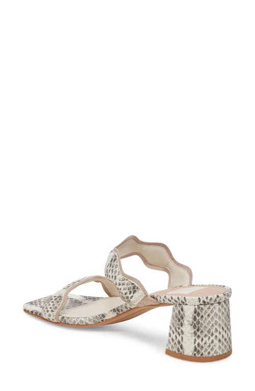 Dolce Vita Ilva Mid Slide Sandal In Grey/white Embossed Leather