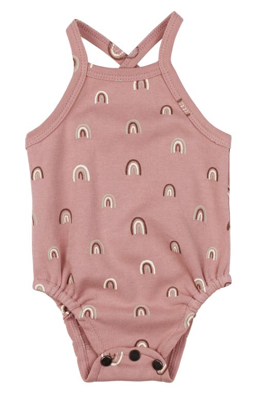 L'Ovedbaby Crisscross Organic Cotton Bodysuit Mauve Rainbow at Nordstrom,