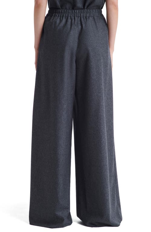 Shop Twp Eva Stretch Wool Wide Leg Pants In Charcoal