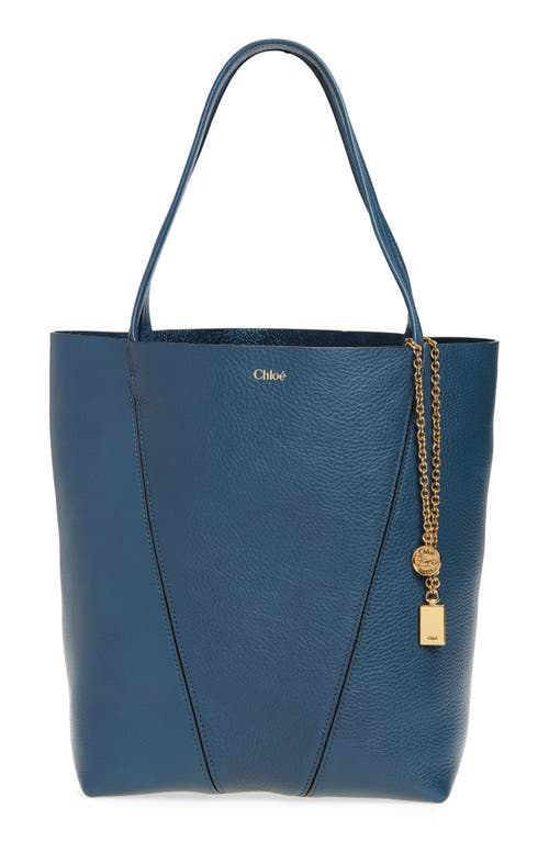 Shop Chloé Spin Leather Tote In Tapestry Blue