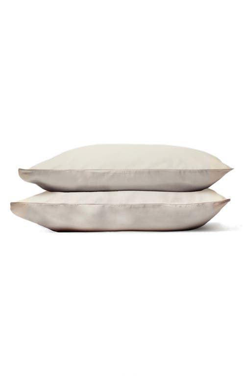 Sijo Set Of 2 400 Thread Count Organic Cotton Percale Pillowcases In Fog