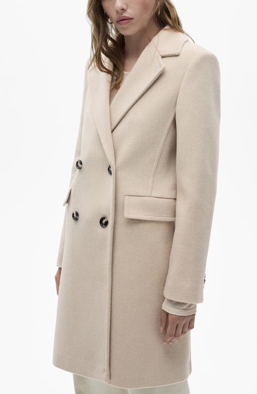 Shop Mango Double Breasted Longline Coat In Light/pastel Grey