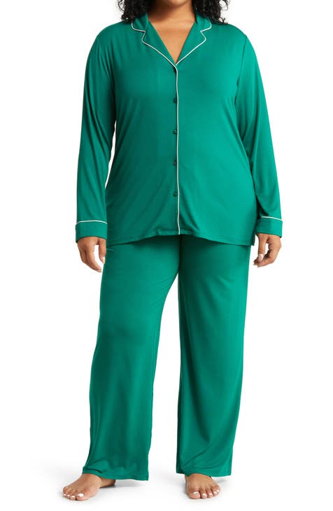by İGP Petrol Green Plus Size Women's Pajama Set - Trendyol