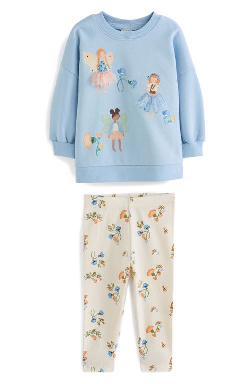 NEXT Kids' Fairy Appliqué Sweatshirt & Leggings Set Blue at Nordstrom,