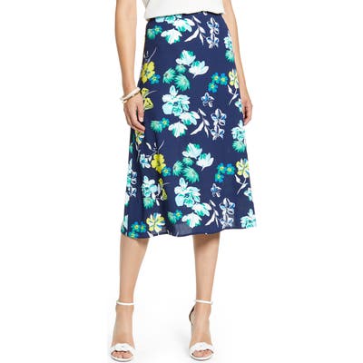 Halogen Midi Skirt, Blue