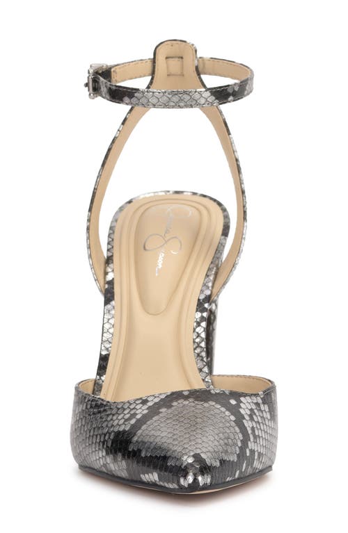 Jessica Simpson Nazela Pointed Toe Ankle Strap Pump In Chrome