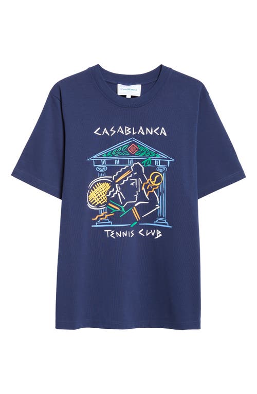 Shop Casablanca Crayon Temple Tennis Club Organic Cotton Graphic T-shirt