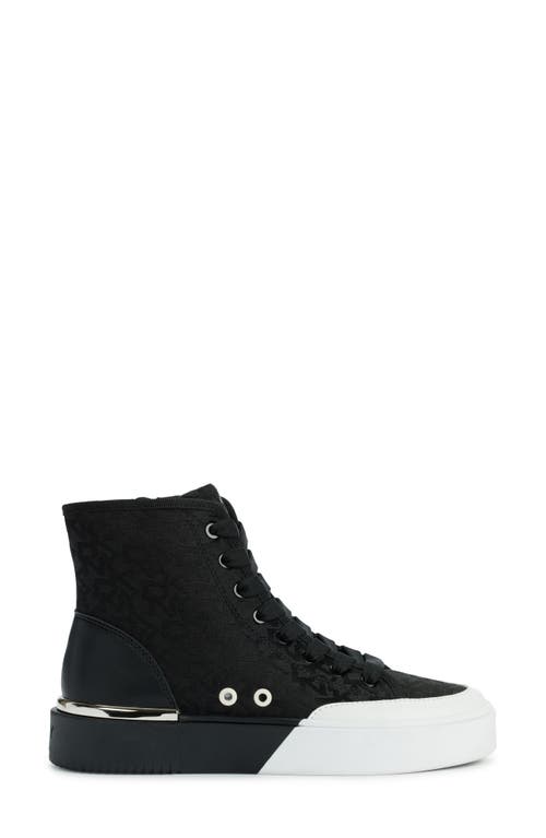 Shop Dkny Bitsy High Top Platform Sneaker In 005 - Black/white