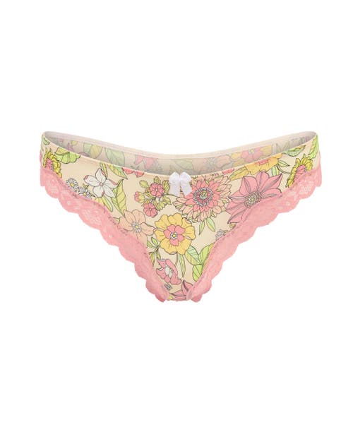 Adore Me Nare Thong Panties In Floral Orange