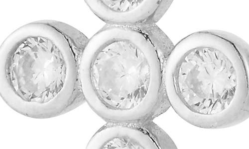 Sphera Milano Cross Cz Drop Earrings In Silver