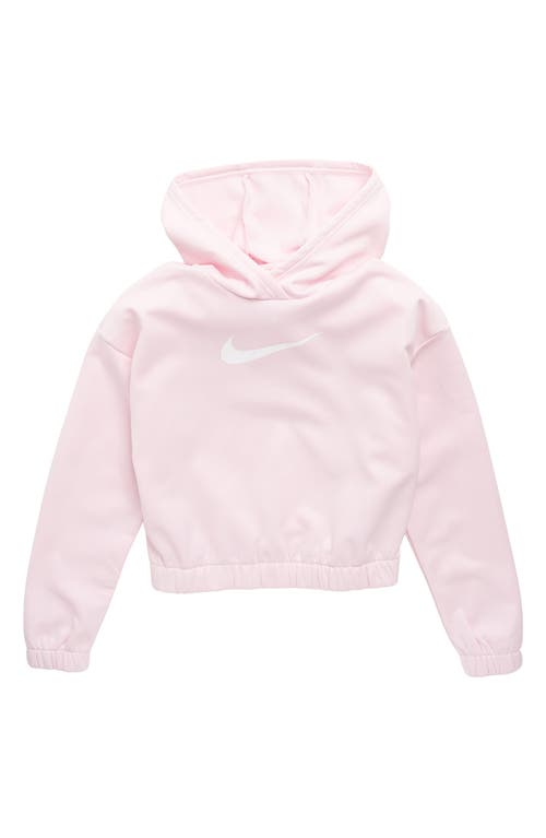 Shop Nike Kids' Therma-fit Pullover Hoodie In Pink Foam/white