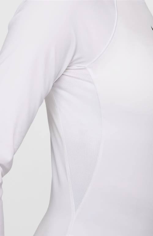 Shop Nike Pro Dri-fit Long Sleeve Top In White/black