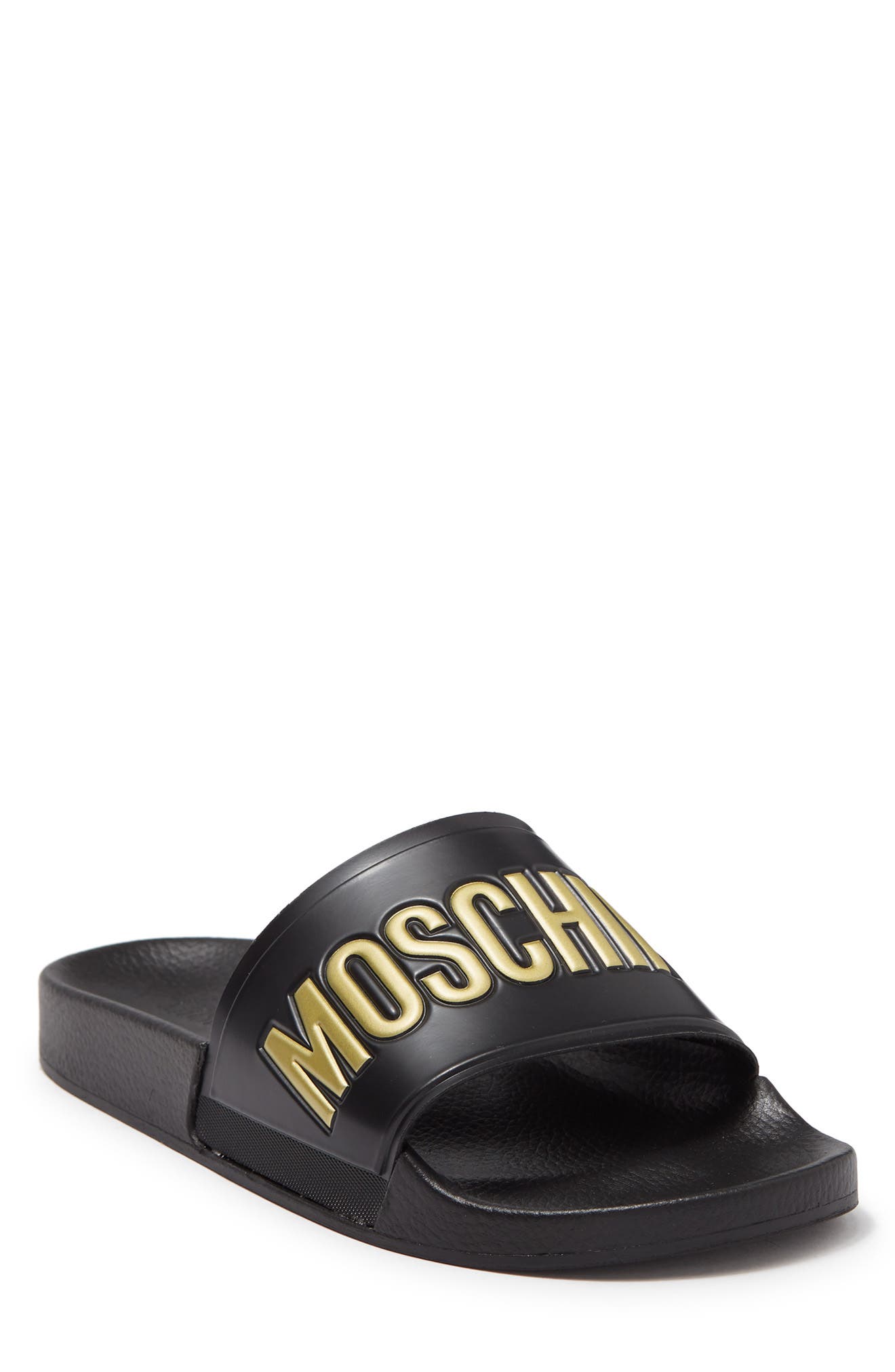 moschino logo print sandals