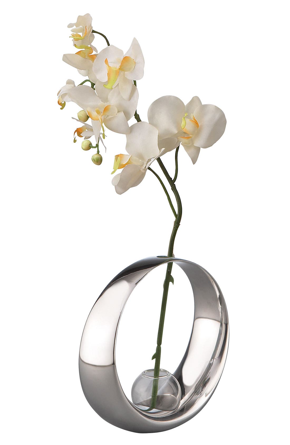 Nambé 'Globe' Bud Vase with Silk Orchid Nordstrom