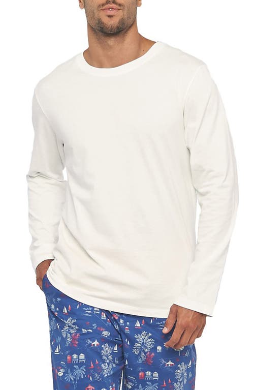 Luke St. Tropez Long Sleeve Pajama T-Shirt in White
