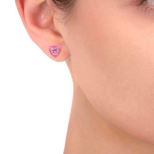 Donatello Gian Gold-tone Pink Heart Earrings In 700