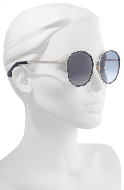 Kate Spade New York Cannes 57mm Gradient Round Sunglasses In Black/dark Grey Sf