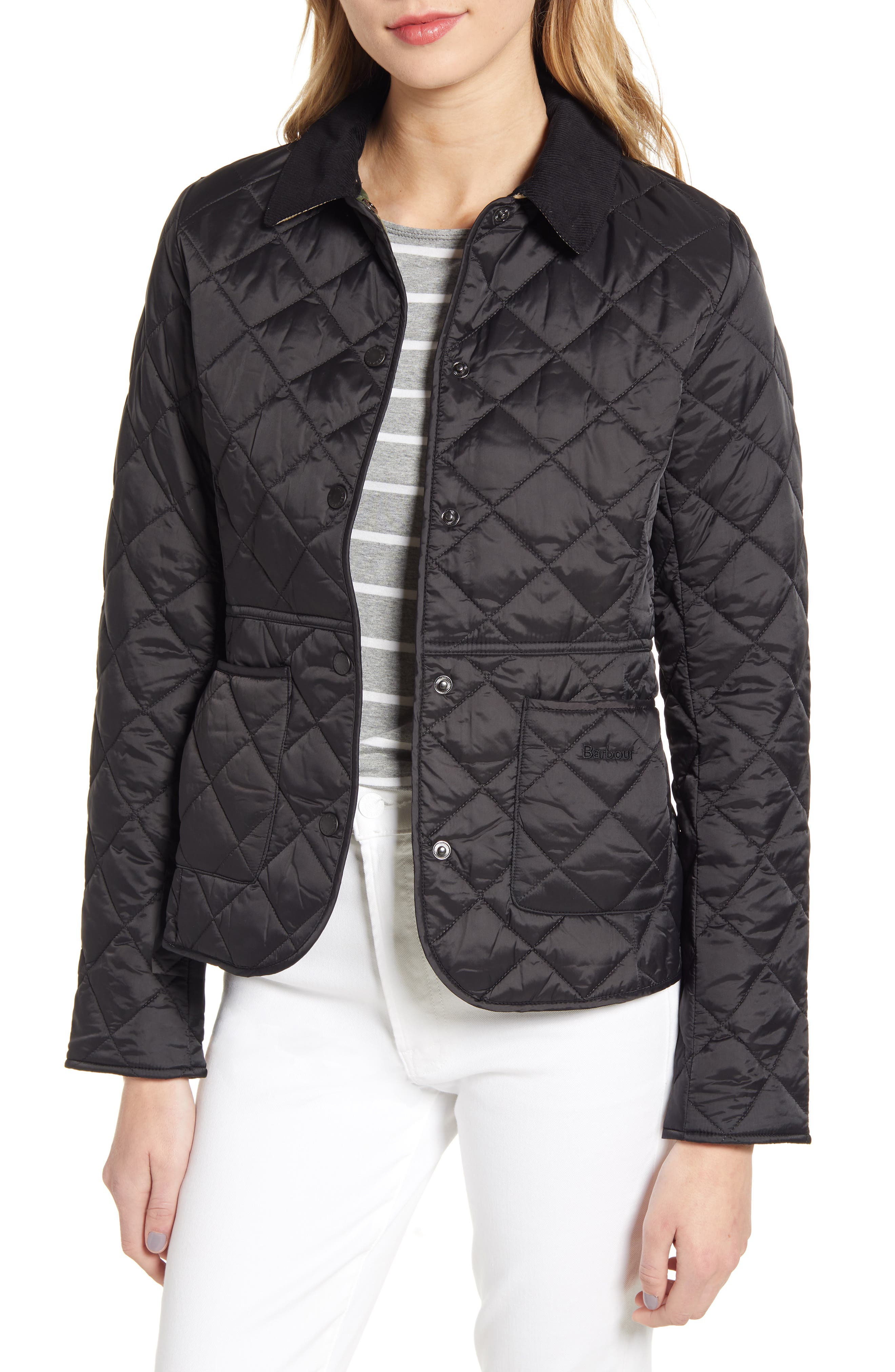 womens grey barbour quilted jacket