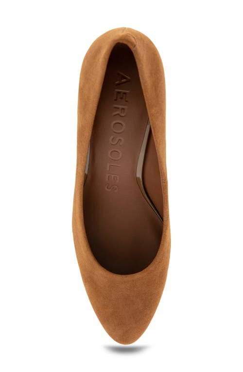 Shop Aerosoles Ebel Block Heel Pump In Tobacco Suede