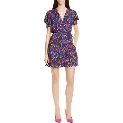 Saloni Lea Print Silk Wrap Minidress