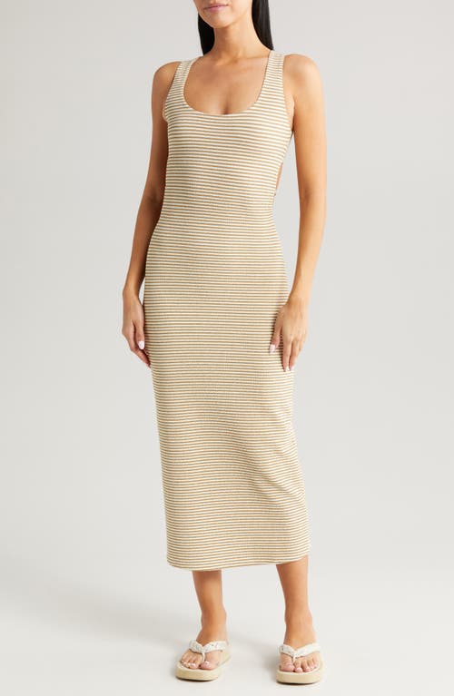 Mickie Neutral Stripe Cover-Up Dress