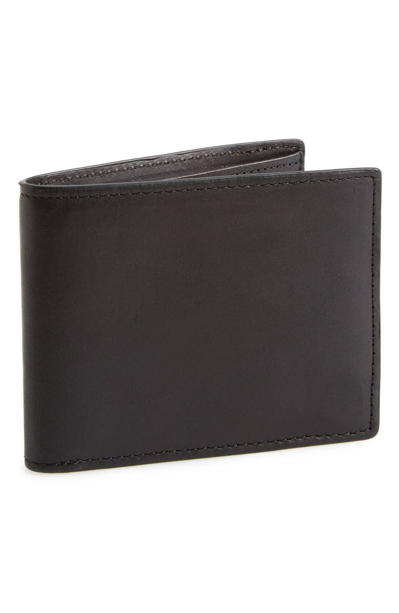 RAG & BONE Hampshire Leather Bifold Wallet, Main, color, BLACK