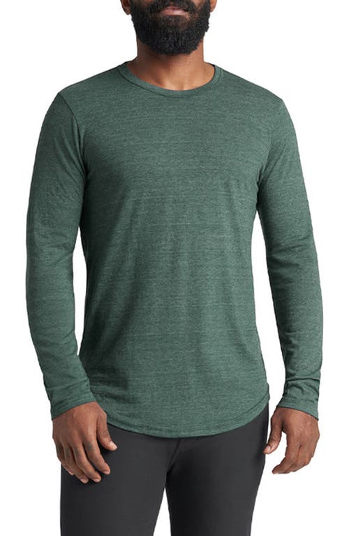 Shop Goodlife Scallop Crewneck Long Sleeve T-shirt In Evergreen