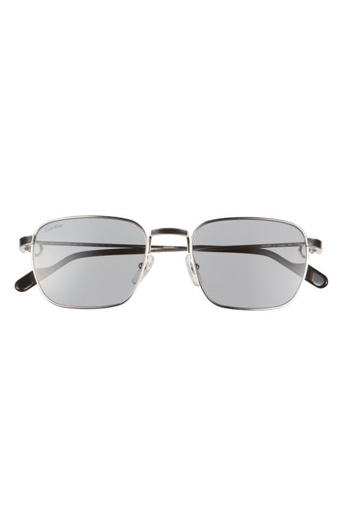Cartier 54mm Rectangular Sunglasses In Silver