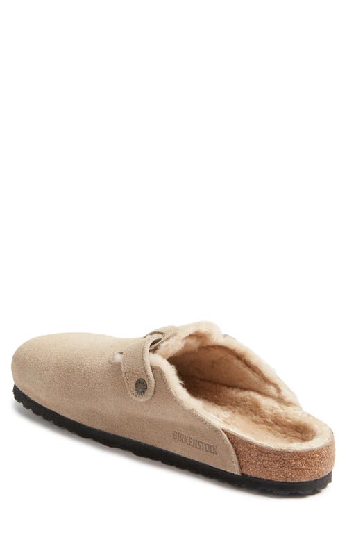 Birkenstock Boston Genuine Shearling Lined Clog In Taupe