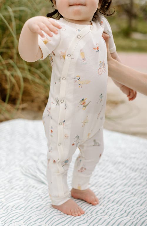 Shop Pehr Print Organic Cotton Romper In Jungle Gym