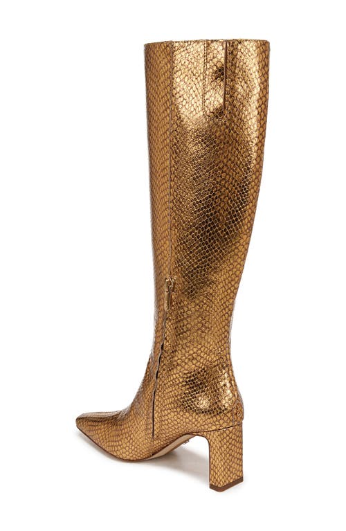 Shop Sam Edelman Sylvia Knee High Boot In Medallion Gold