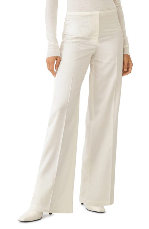 & Other Stories Tailored Wool Blend Wide Leg Trousers in Off White