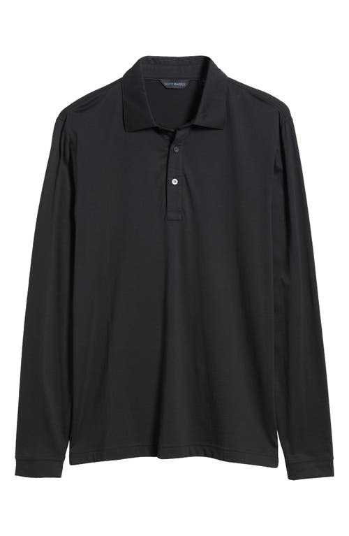 Scott Barber Long Sleeve Pima Cotton Jersey Polo In Black