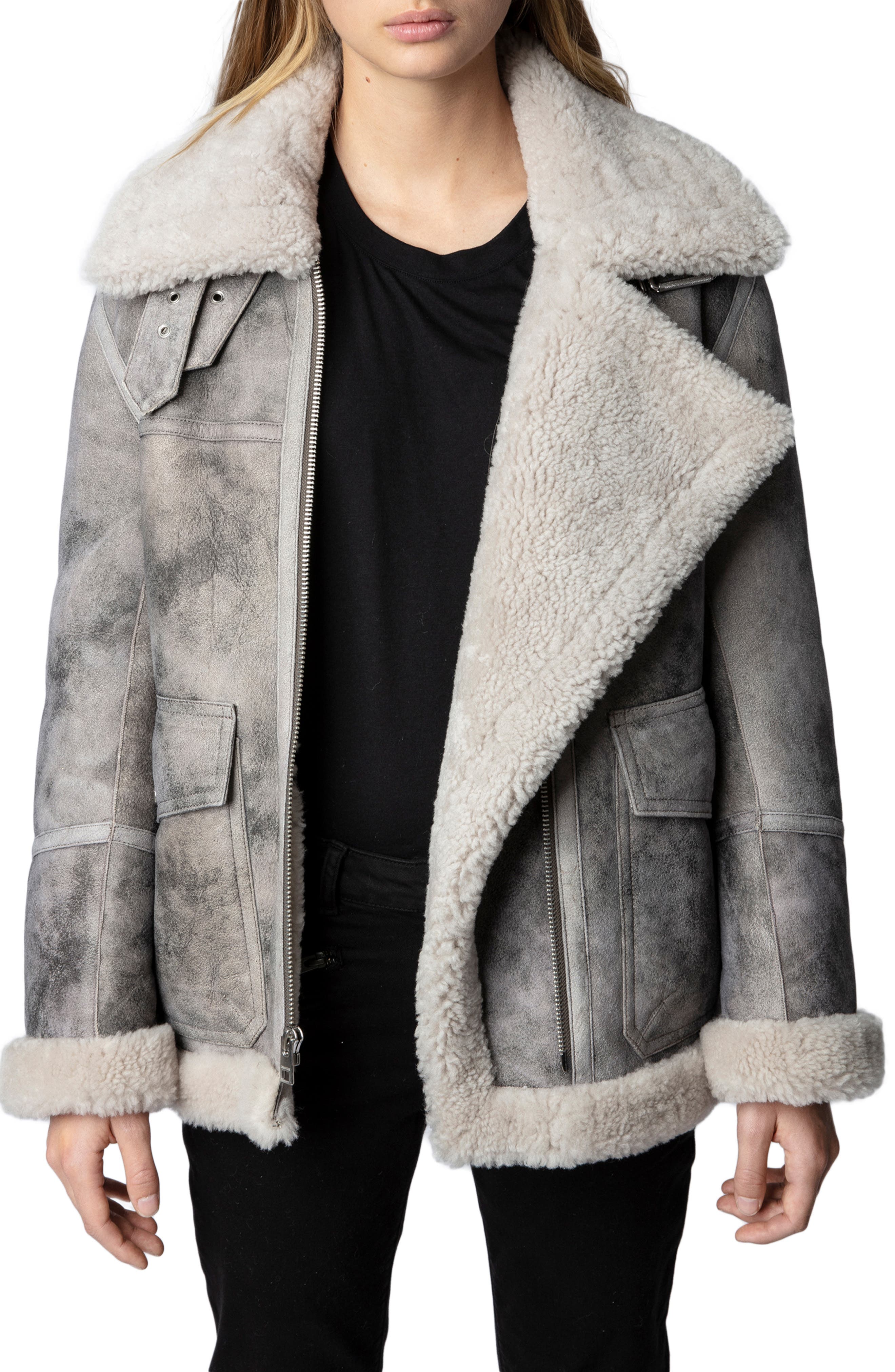 Women's Grey Fur \u0026 Faux Fur Coats 