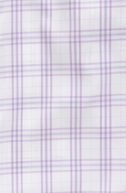 Shop Andrew Marc Kids' Skinny Fit Plaid Stretch Dress Shirt In Purple/blue