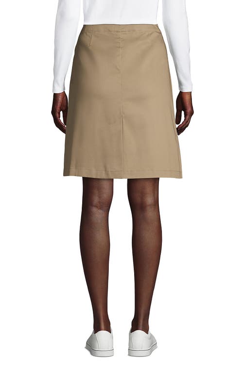 Lands' End School Uniform Young  Blend Chino Skort Above Knee In Khaki