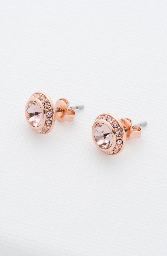 Ted Baker Soletia: Solitaire Sparkle Crystal Stud Earrings In Rose Gold Tone Vint Rose Crys