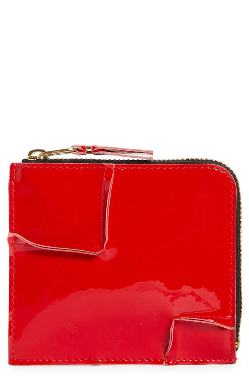 Comme des Garçons Wallets Patent Leather Half Zip Wallet in Red at Nordstrom