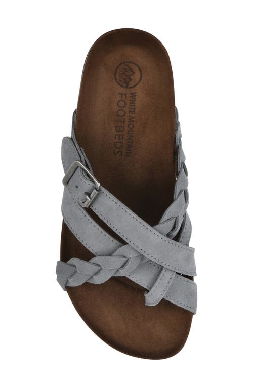 White Mountain Footwear Harrington Leather Footbed Sandal In Blue Raspberry/suede