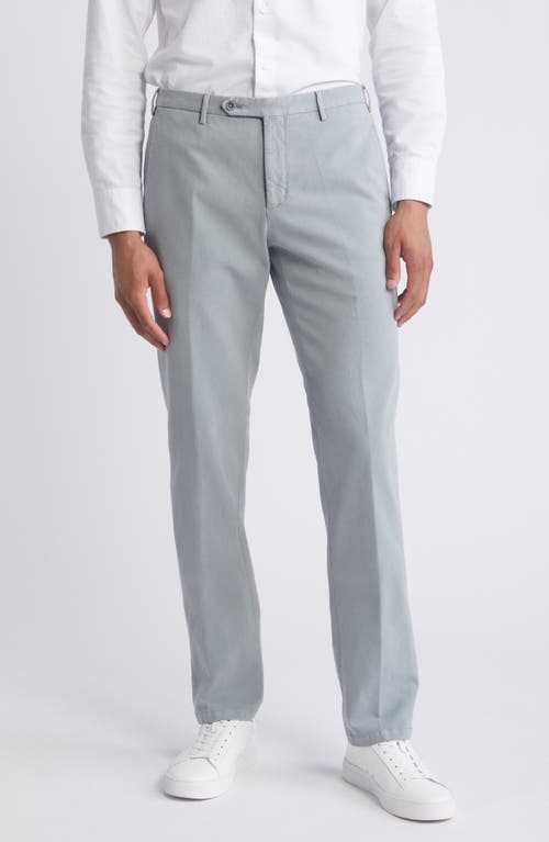 Parker Flat Front Stretch Pants in Medium Grey